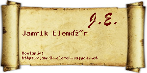 Jamrik Elemér névjegykártya