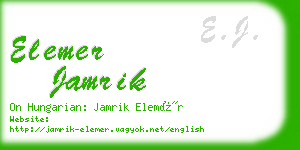 elemer jamrik business card